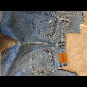 Levi 501 distressed jeans